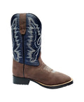 TuffRider Children's Acadia Square Toe Western Boot- Brown w/ Tan- 10C