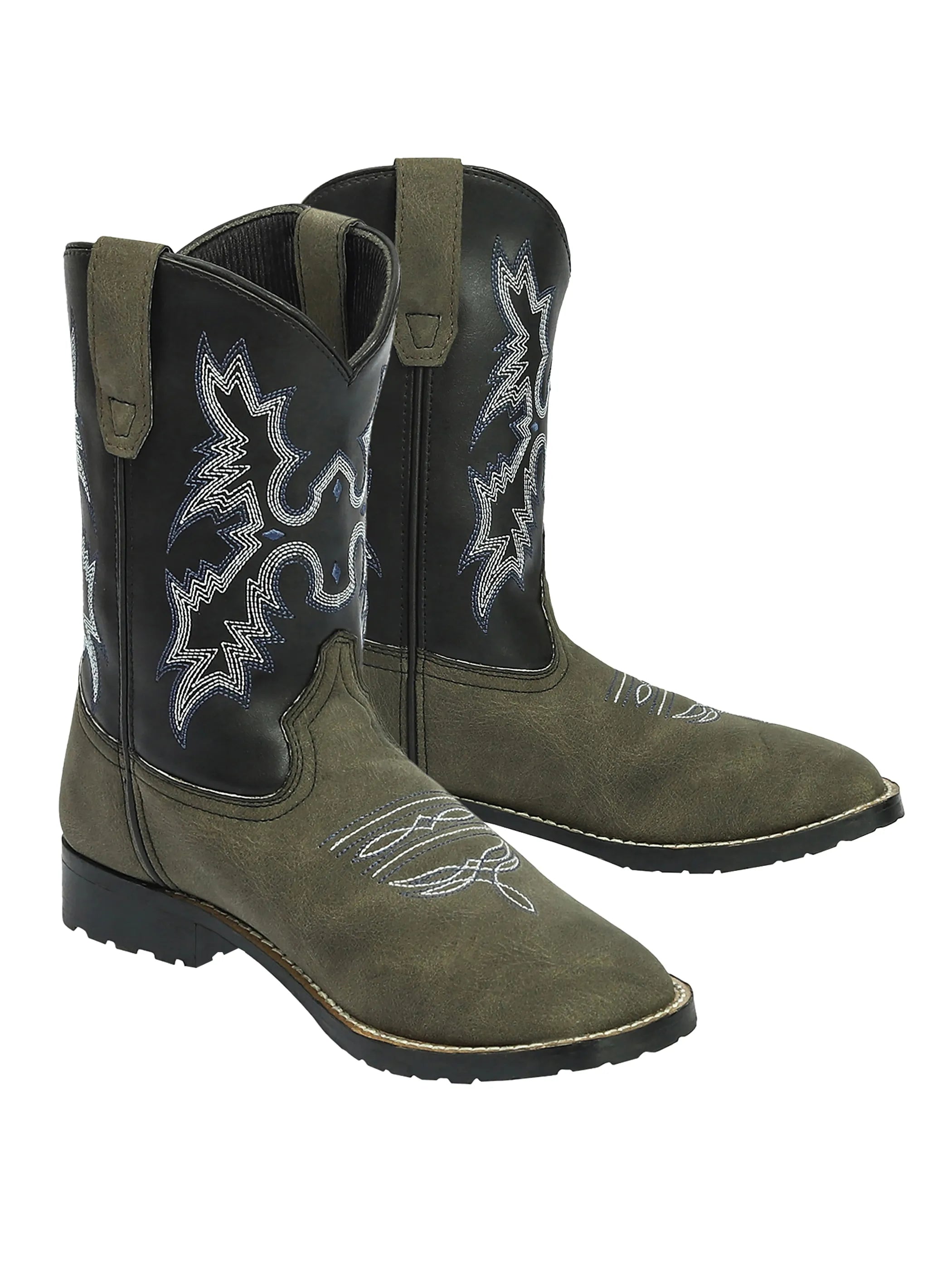 TuffRider Children's Canyonlands Square Toe Western Boot- Brown w/ Tan- 10C