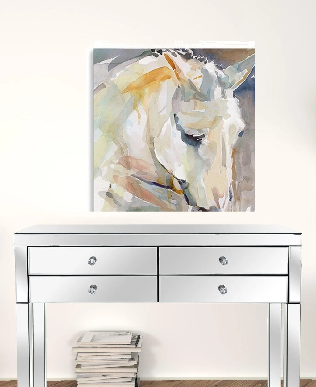 30" x 30" Abstract Watercolor Horse Canvas Wall Art