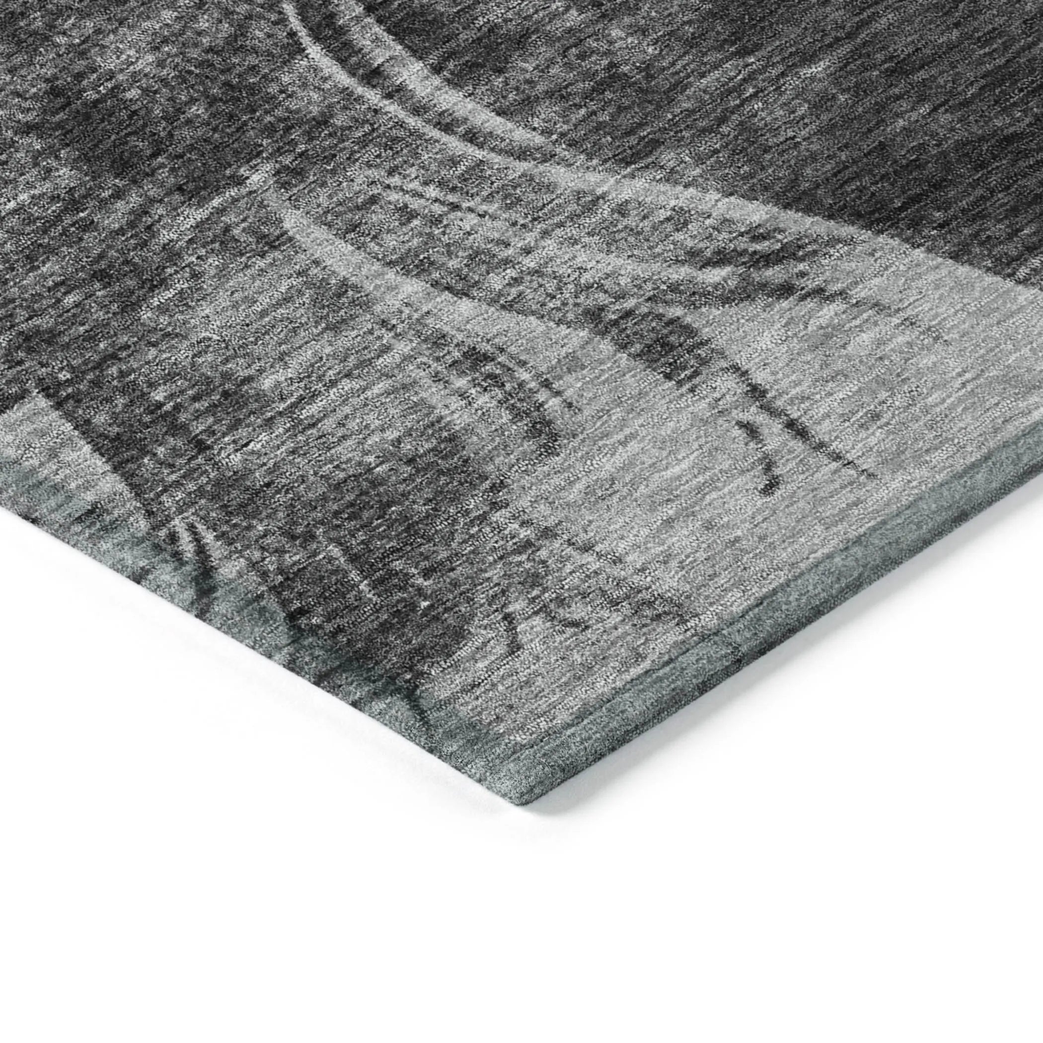 10' X 14' Gray And Charcoal Horse Washable Indoor Outdoor Area Rug
