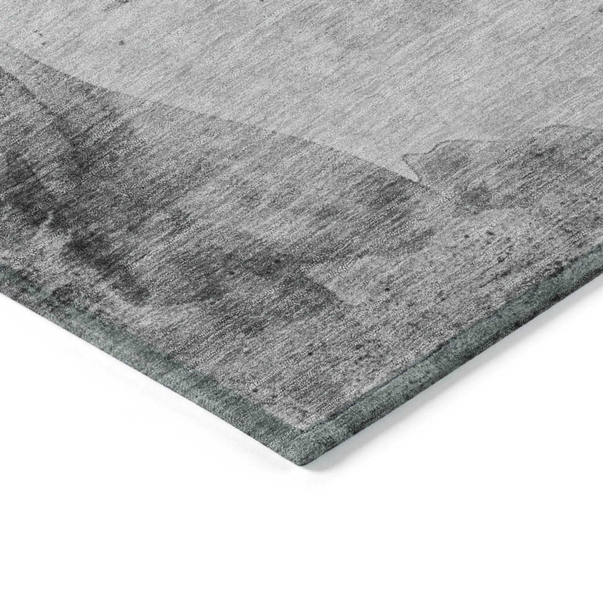 10' X 14' Gray And Silver Horse Washable Indoor Outdoor Area Rug