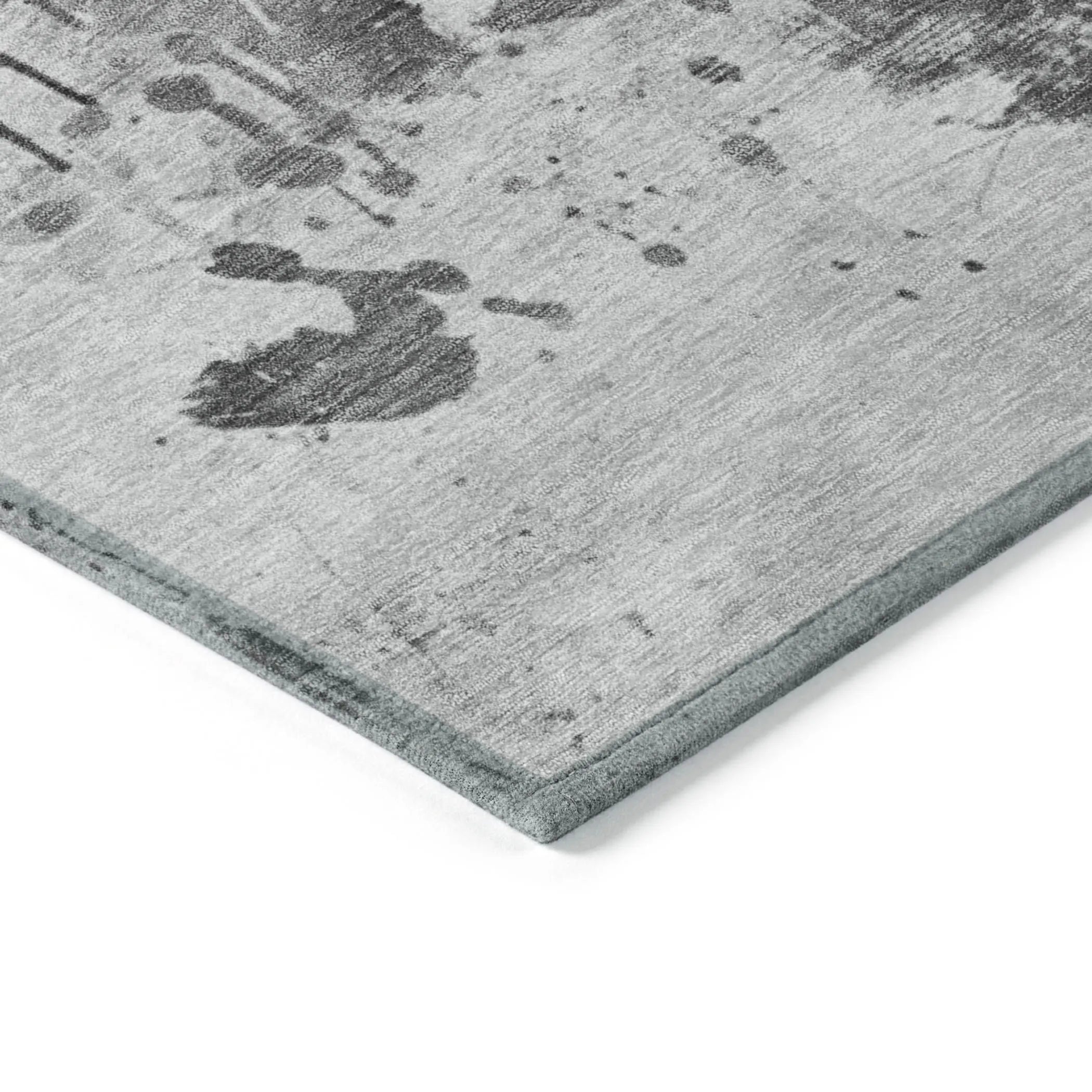 3' X 5' Gray And Silver Horse Washable Indoor Outdoor Area Rug