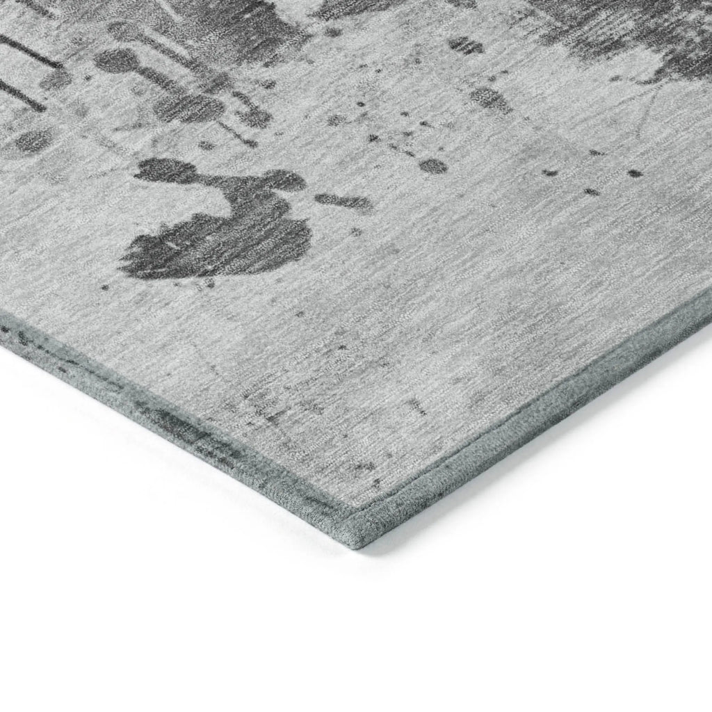 8' X 10' Gray And Silver Horse Washable Indoor Outdoor Area Rug