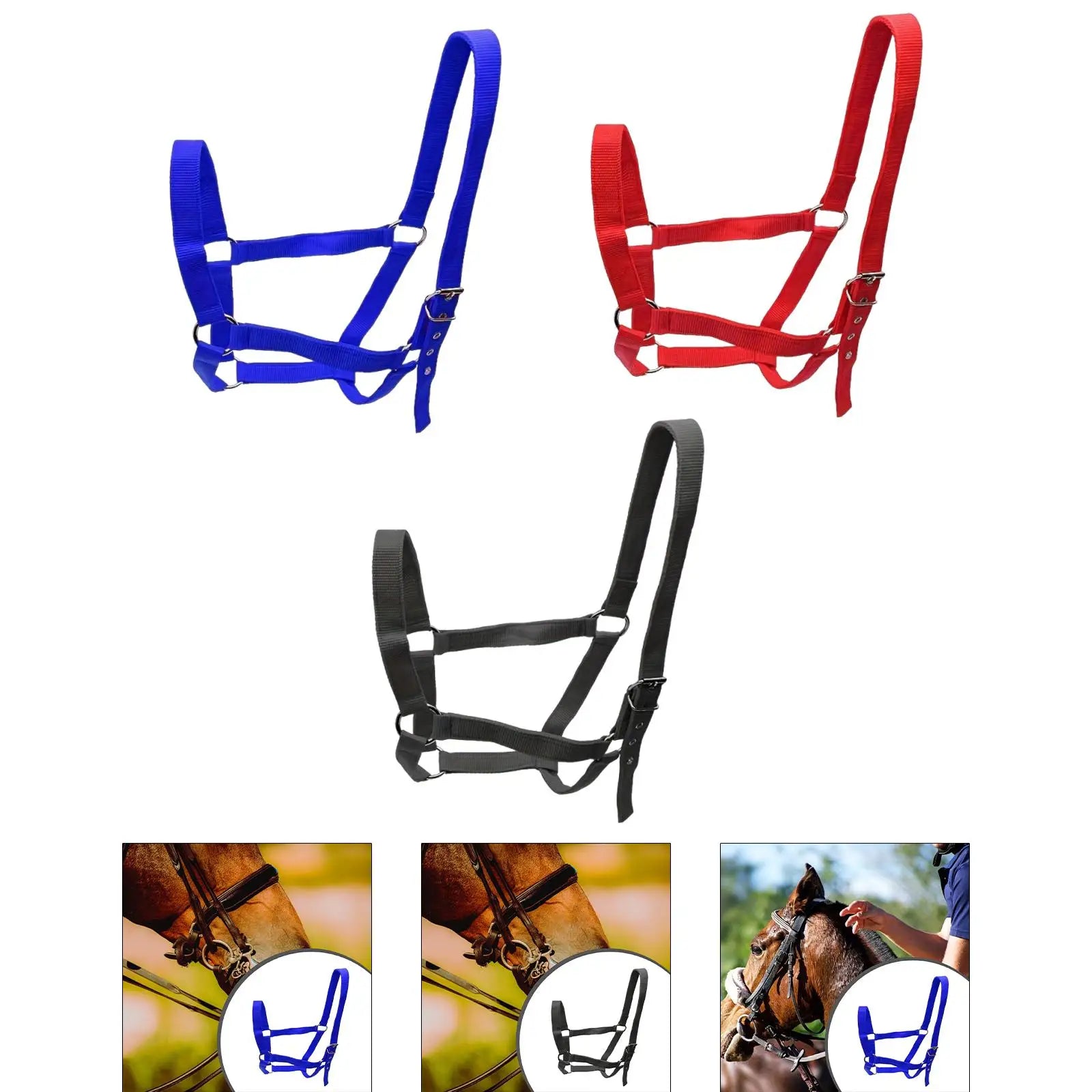 Durable Horse Halter Training Rope Harness Adjustable Bridle for
