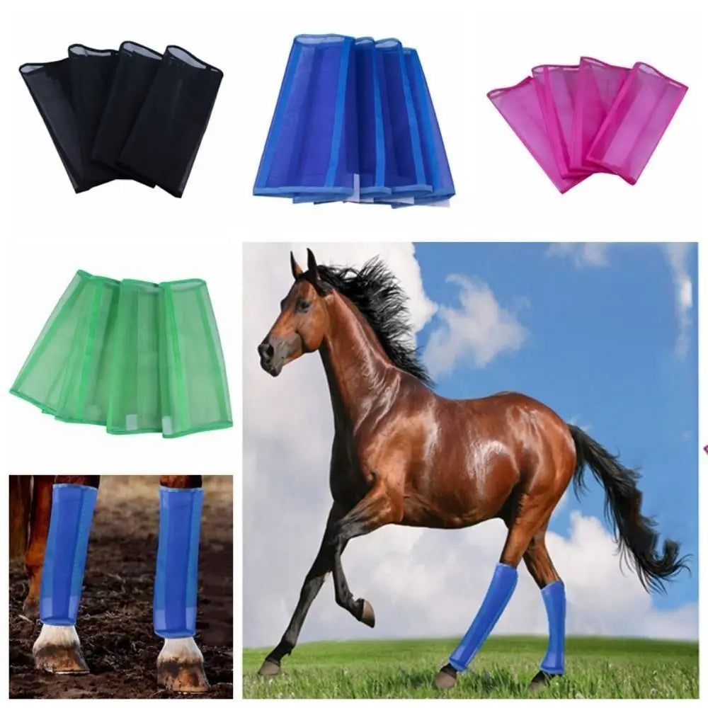Colorful Equestrian Products Mesh Fabric Reliable Fly Boots for Horses