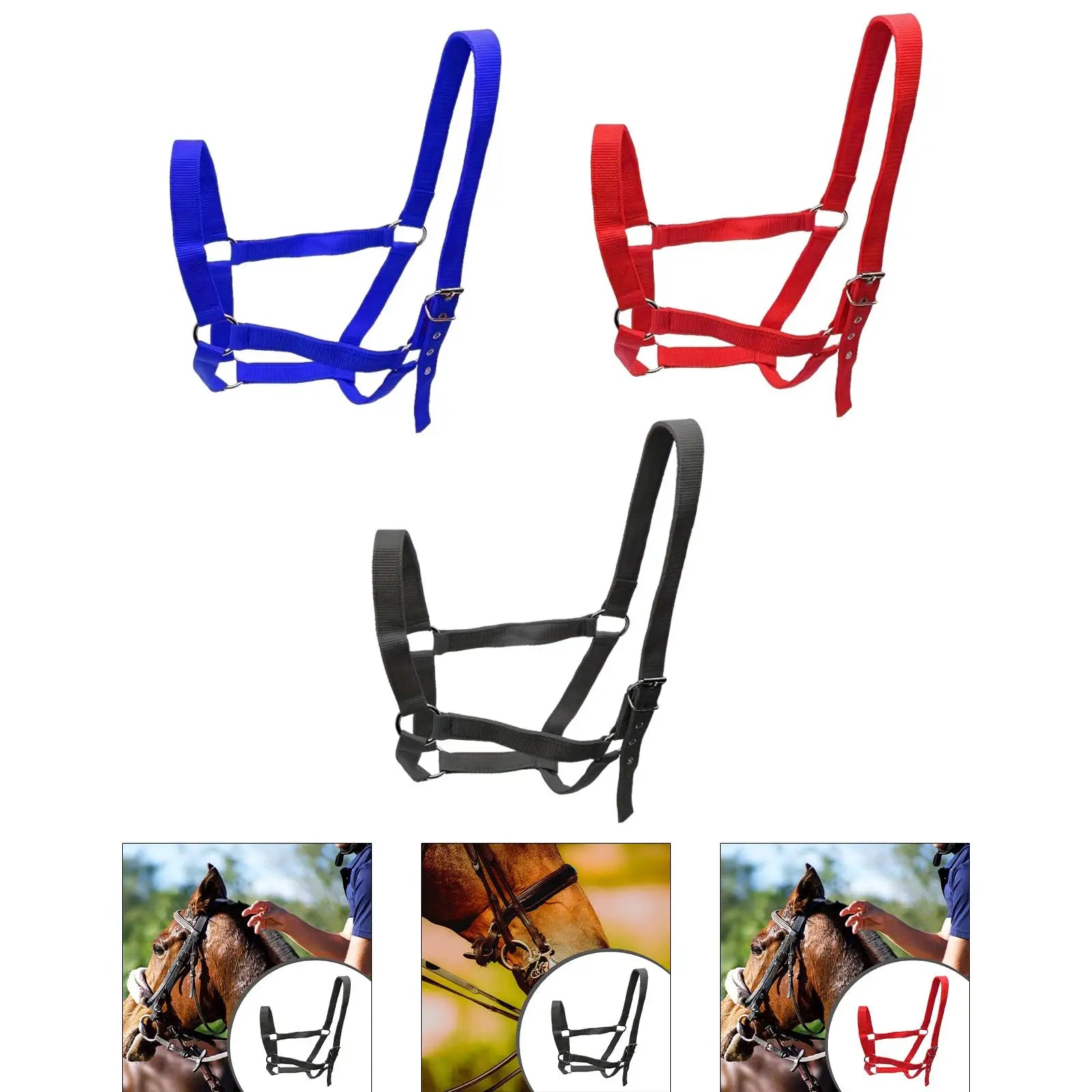 Durable Horse Halter Training Rope Harness Adjustable Bridle for