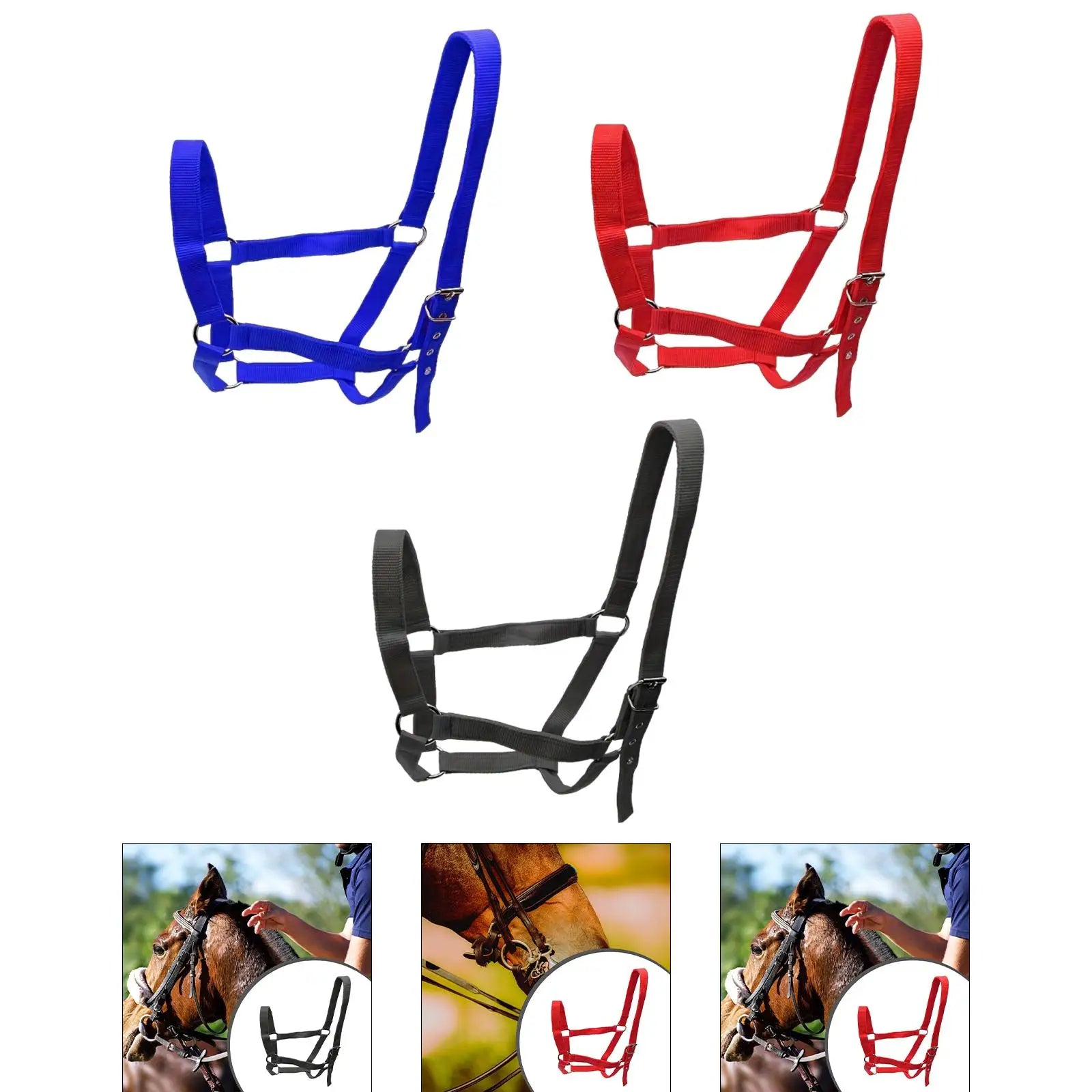 Durable Horse Halter Training Rope Harness Adjustable Bridle for