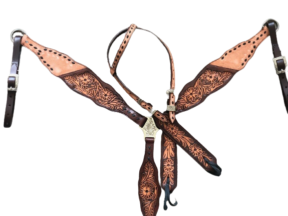 Western Saddle Horse Headstall and Breast Plate Full Size