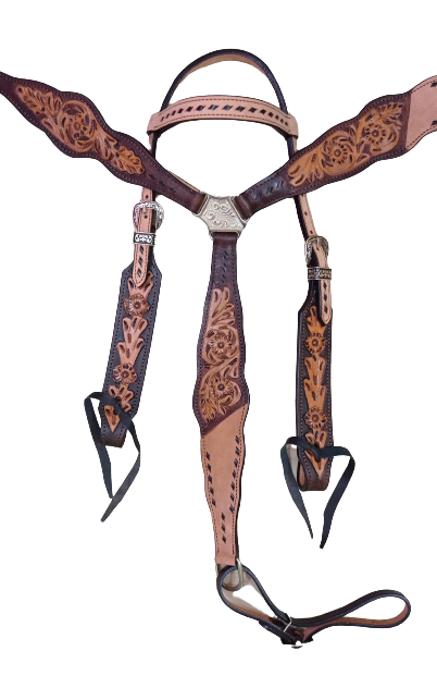 Western Saddle Horse Headstall and Breast Plate Full Size
