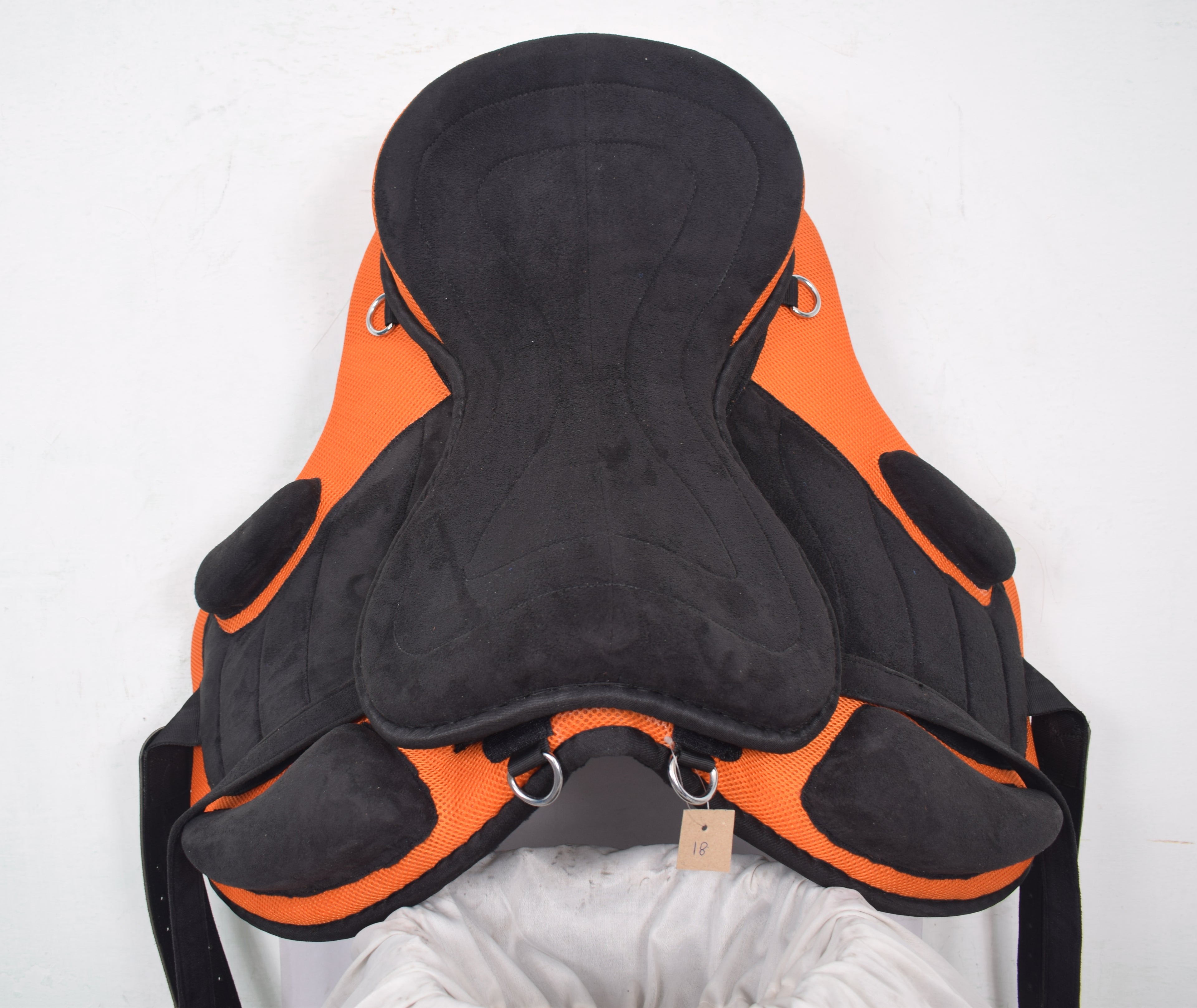 Treeless Synthetic Horse Saddle with Girth Orange Size 13" to 18"